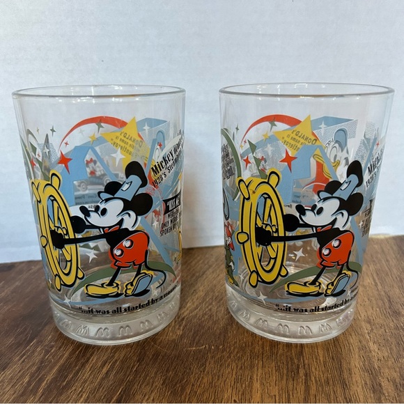 Disney Other - McDonalds Walt Disney 100 Years Of Magic Glass Mickey Mouse Set Of 2